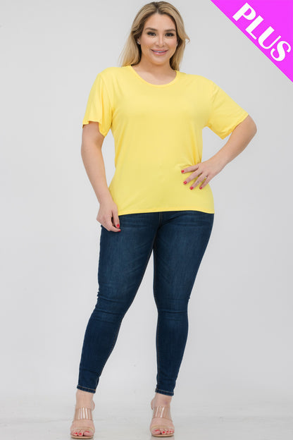 Plus Size Basic Short Sleeve T-shirt - Capella Apparel