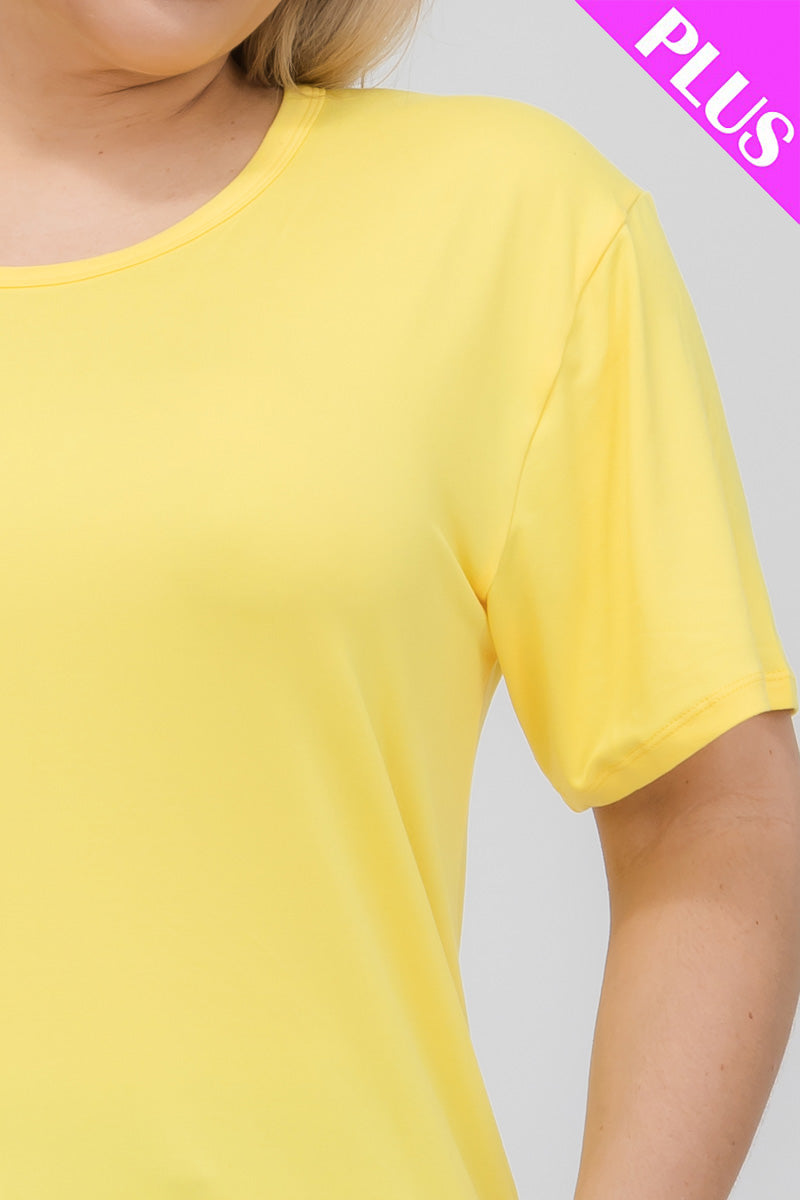 Plus Size Basic Short Sleeve T-shirt - Capella Apparel