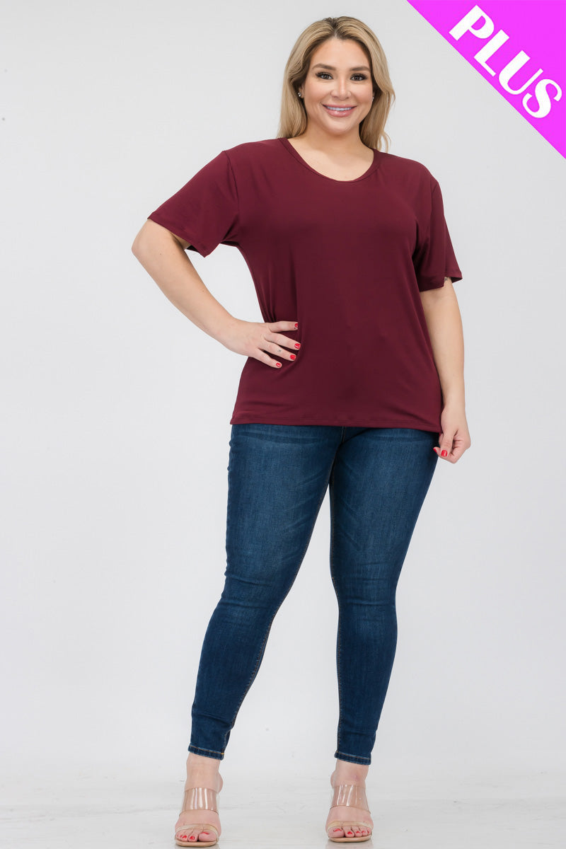 Plus Size Basic Short Sleeve T-shirt - Capella Apparel