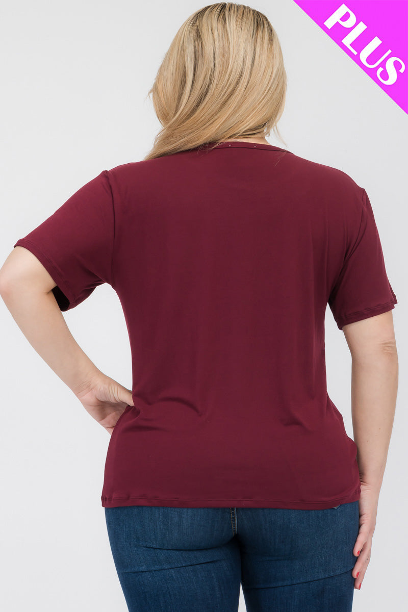 Plus Size Basic Short Sleeve T-shirt - Capella Apparel