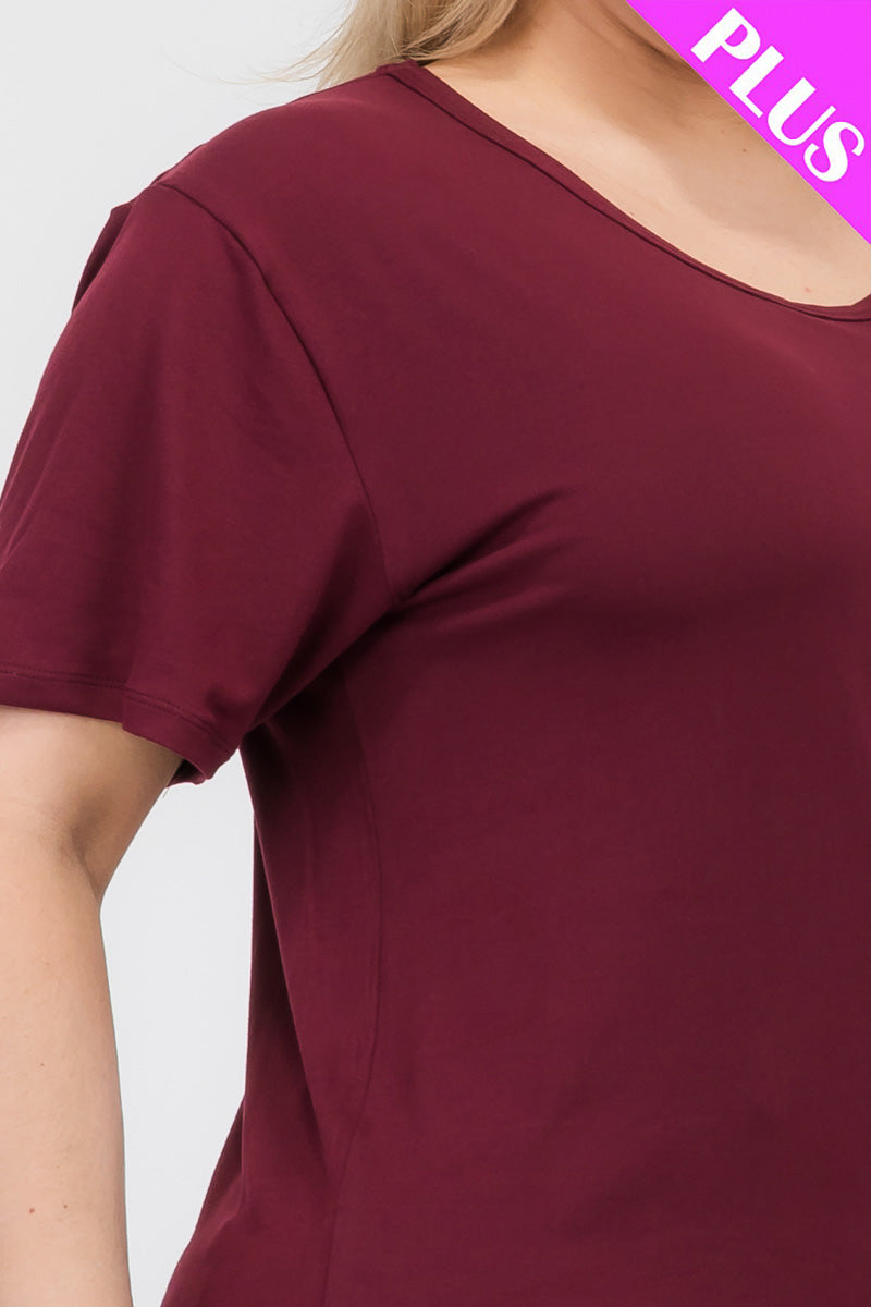 Plus Size Basic Short Sleeve T-shirt - Capella Apparel