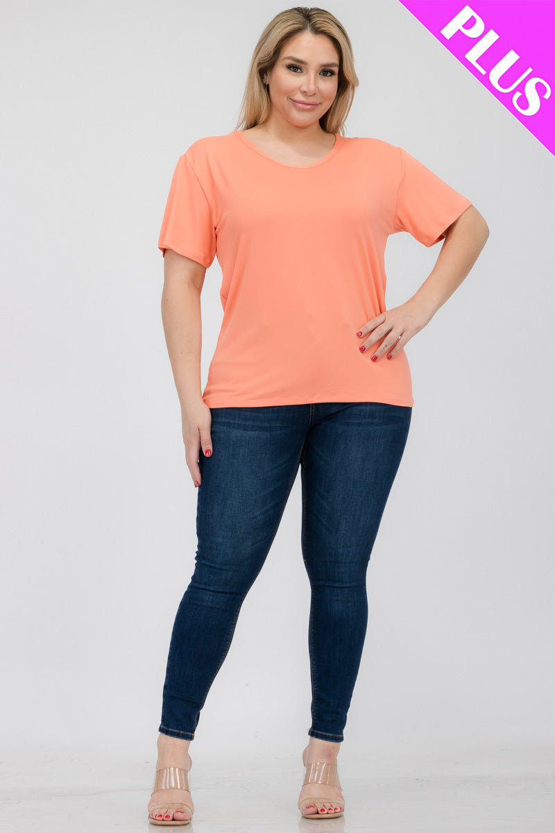 Plus Size Basic Short Sleeve T-shirt - Capella Apparel