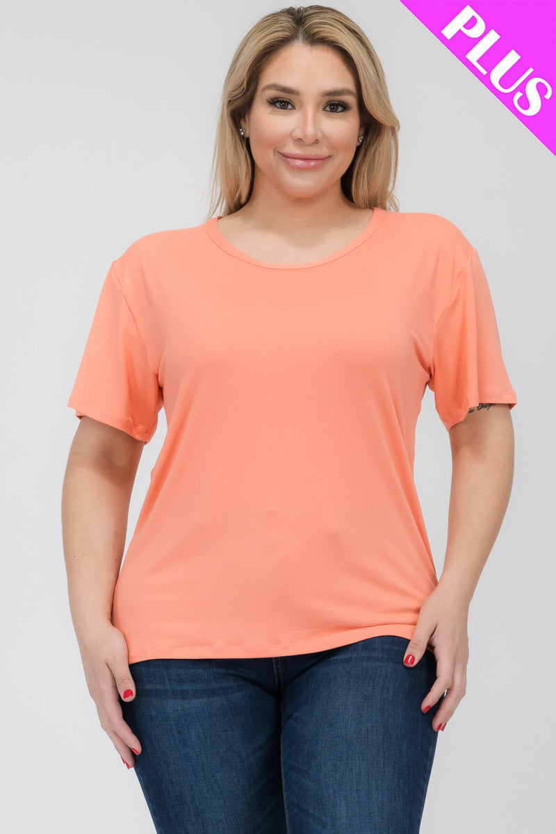 Plus Size Basic Short Sleeve T-shirt (CAPELLA) - Capella Apparel