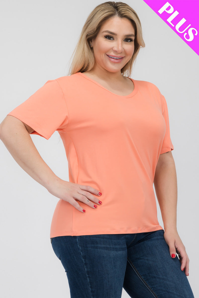 Plus Size Basic Short Sleeve T-shirt - Capella Apparel