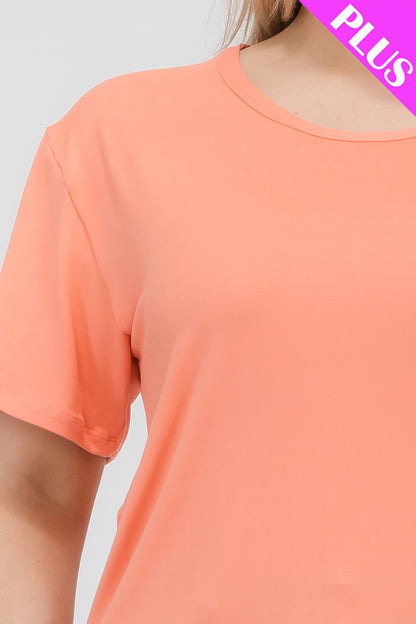 Plus Size Basic Short Sleeve T-shirt - Capella Apparel