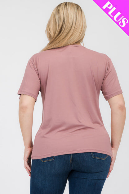 Plus Size Basic Short Sleeve T-shirt (CAPELLA) - Capella Apparel