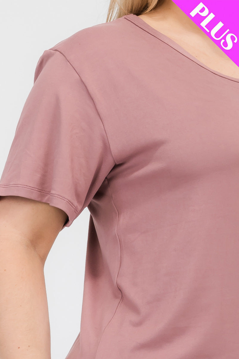 Plus Size Basic Short Sleeve T-shirt - Capella Apparel