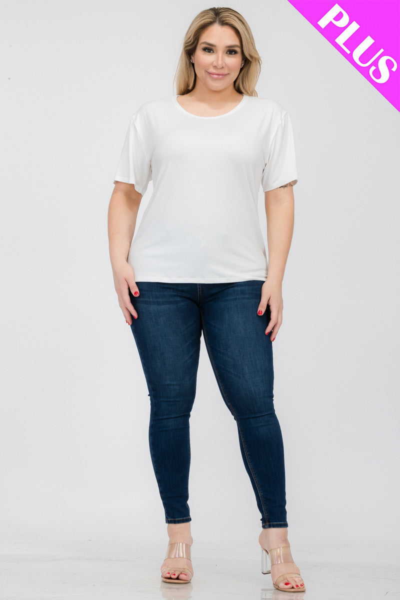 Plus Size Basic Short Sleeve T-shirt - Capella Apparel