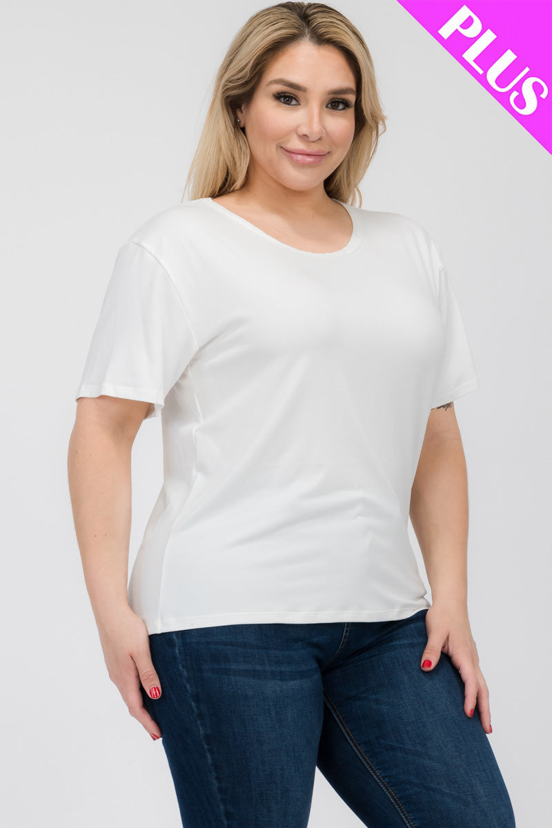 Plus Size Basic Short Sleeve T-shirt - Capella Apparel