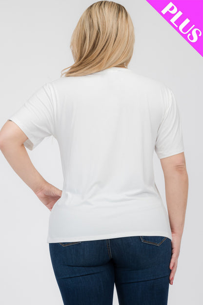 Plus Size Basic Short Sleeve T-shirt - Capella Apparel