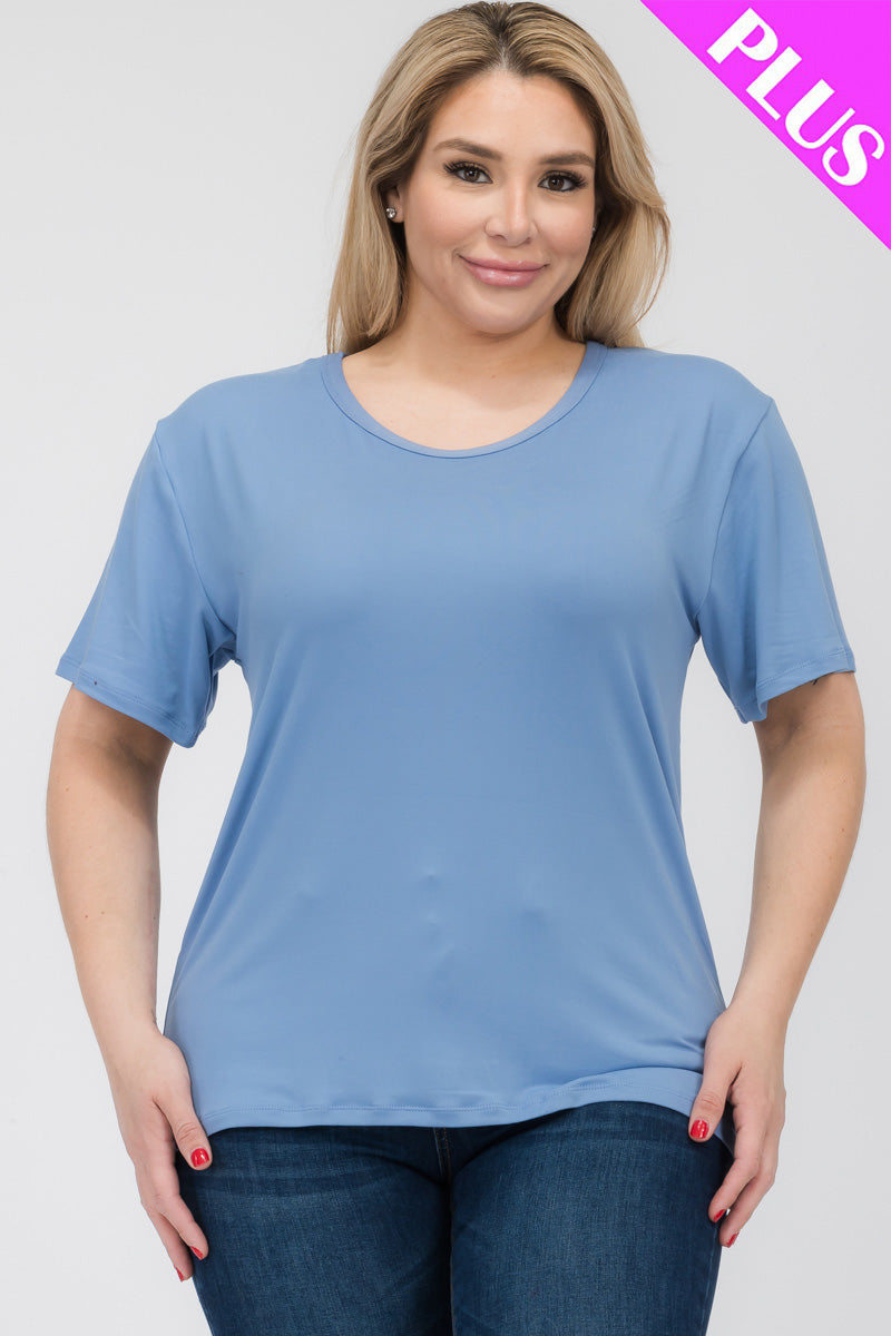 Plus Size Basic Short Sleeve T-shirt - Capella Apparel