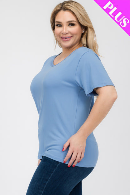 Plus Size Basic Short Sleeve T-shirt - Capella Apparel