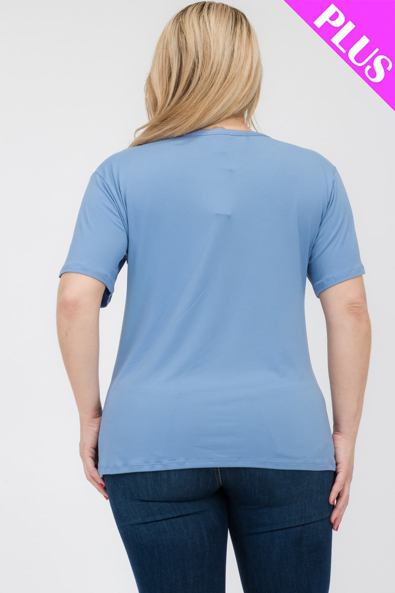 Plus Size Basic Short Sleeve T-shirt - Capella Apparel