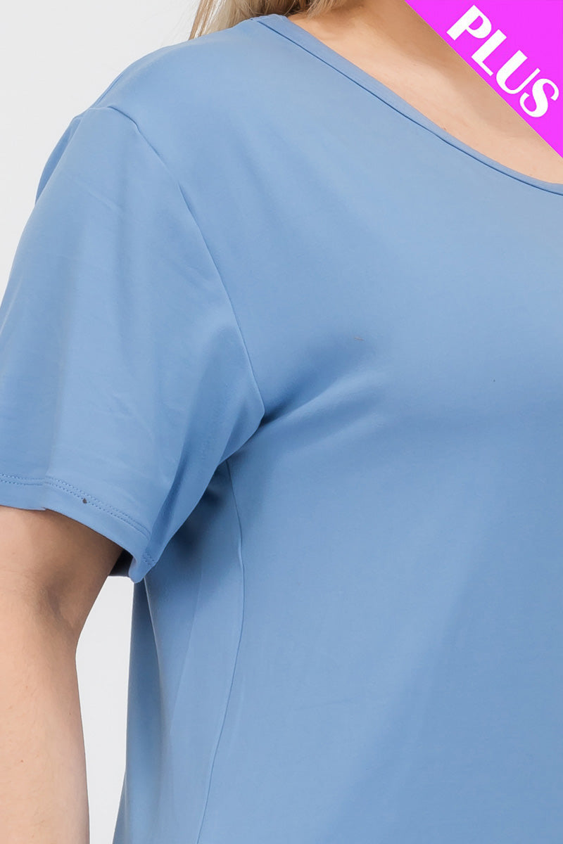 Plus Size Basic Short Sleeve T-shirt - Capella Apparel