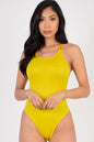 Sexy Spaghetti Strap Crisscross Back Solid Color Bodysuit - Capella Apparel