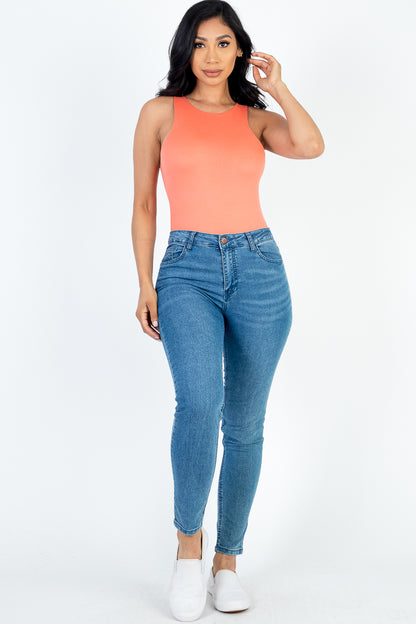 Casual Solid Tank Bodysuit - Capella Apparel