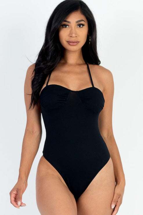 Solid Bustier Bodysuit - Capella Apparel