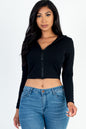 French Terry Crop Zip Up Hoodie (CAPELLA) - Capella Apparel