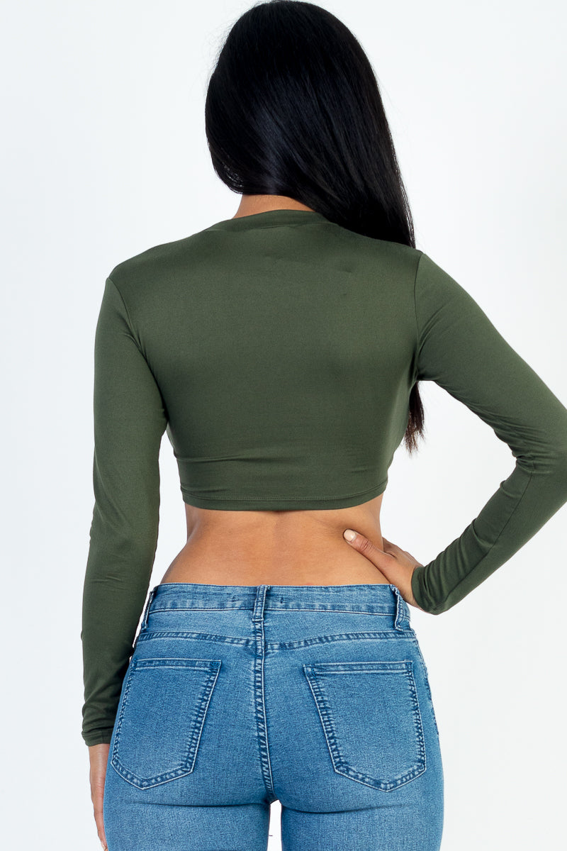 Crew Neck Long Sleeve Cropped Top (CAPELLA) - Capella Apparel