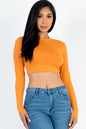 Crew Neck Long Sleeve Cropped Top (CAPELLA) - Capella Apparel