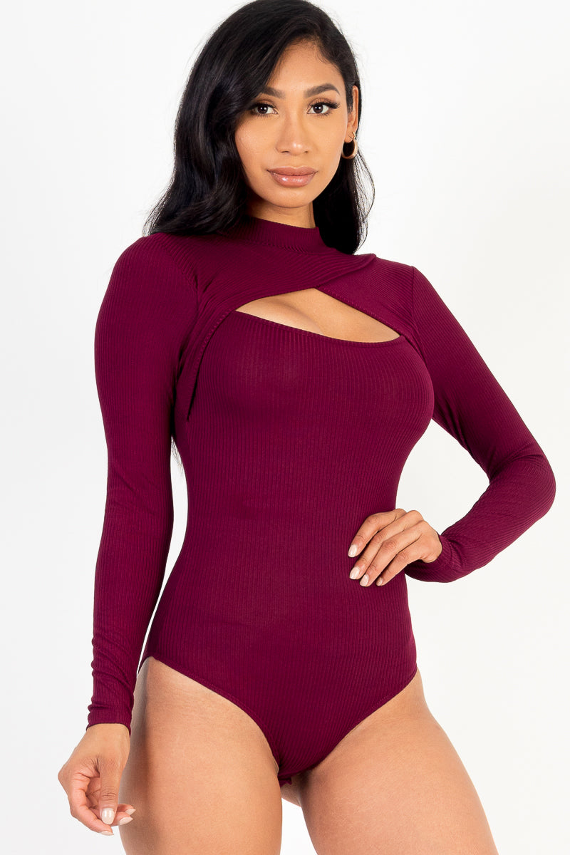 Front Cutout Long Sleeve Bodysuit (CAPELLA) - Capella Apparel