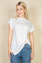 Batwing Sleeve Twist Front Tee - Capella Apparel