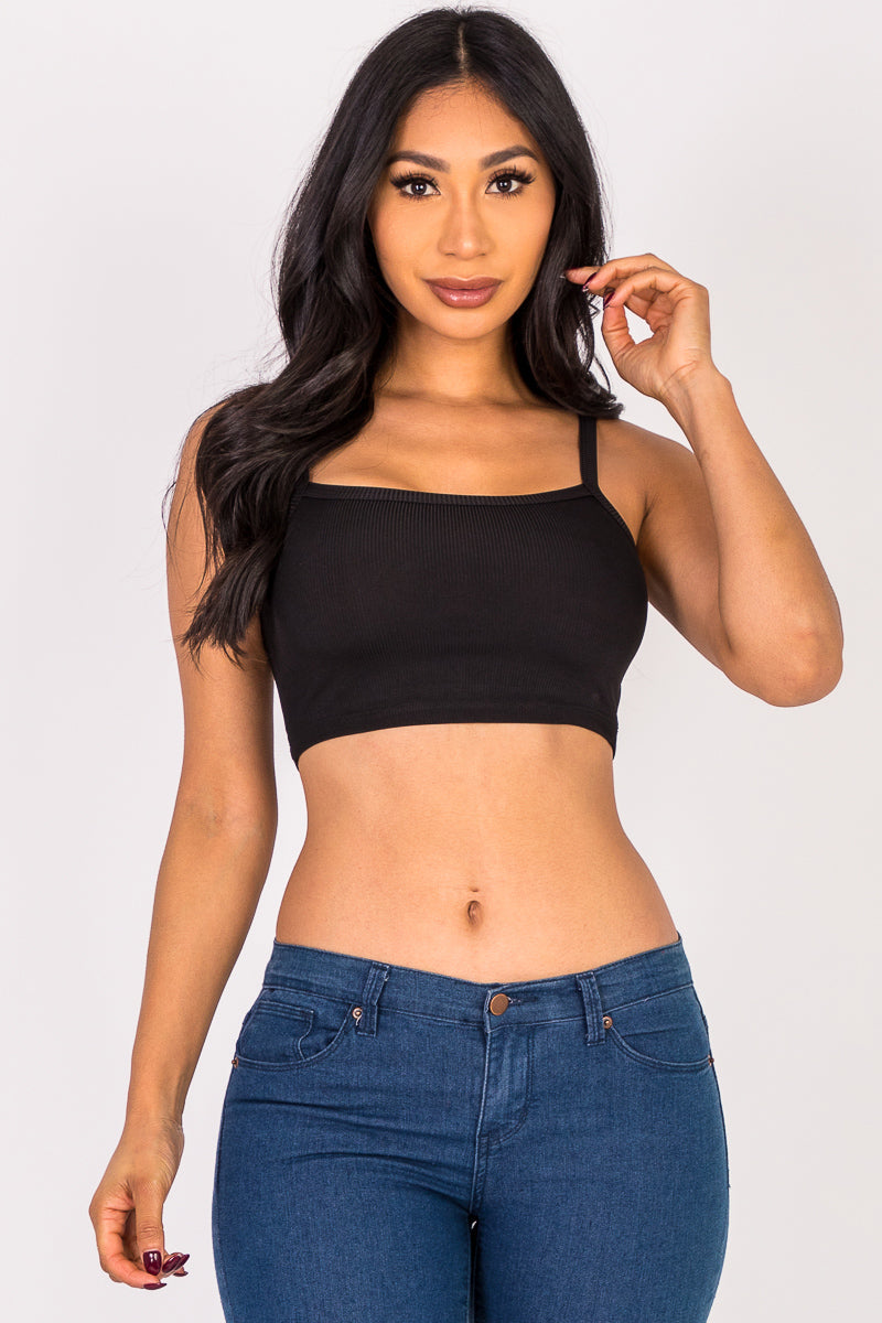 Ribbed Knit Cami Crop Top (CAPELLA) - Capella Apparel