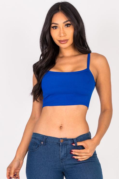 Ribbed Knit Cami Crop Top - Capella Apparel