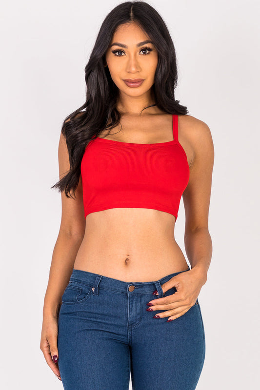 Ribbed Knit Cami Crop Top (CAPELLA) - Capella Apparel