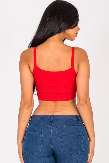 Ribbed Knit Cami Crop Top - Capella Apparel