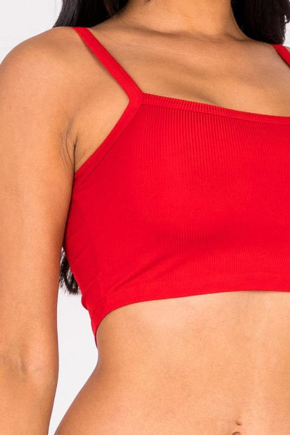 Ribbed Knit Cami Crop Top - Capella Apparel