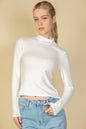 Ribbed Mock Neck Long Sleeve Top (CAPELLA) - Capella Apparel