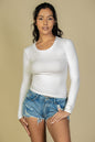 Ribbed Crew Neck Long Sleeve Tee (CAPELLA) - Capella Apparel