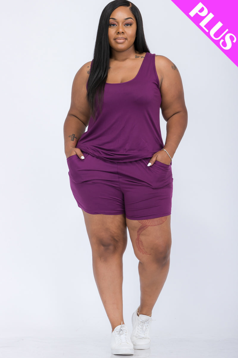 Plus Comfy Tank Top & Shorts Set - Wholesale Capella Apparel