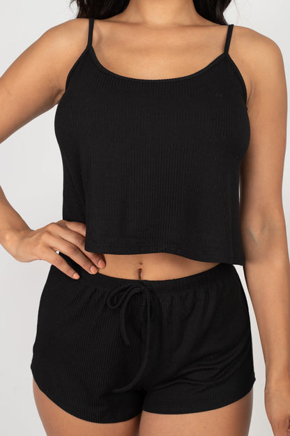 Ribbed Strappy Top & Shorts Set (CAPELLA) - Capella Apparel