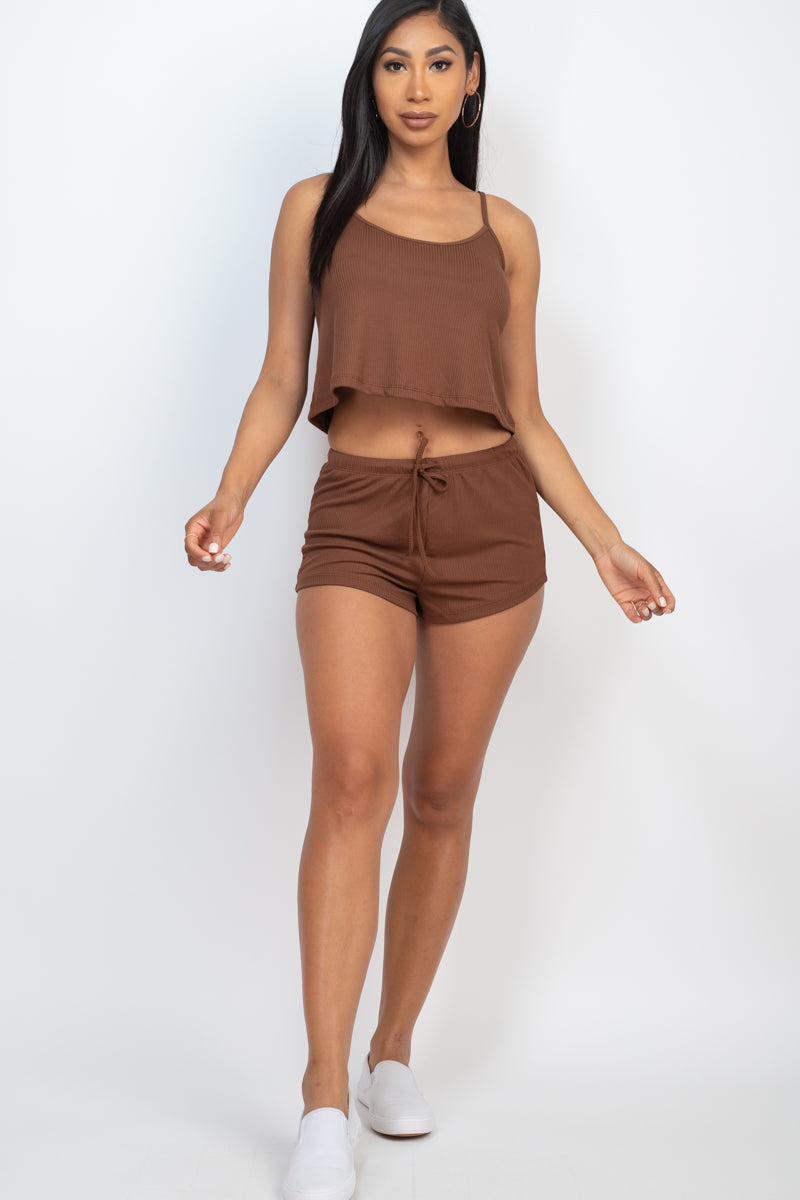 Ribbed Strappy Top & Shorts Set (CAPELLA) - Capella Apparel