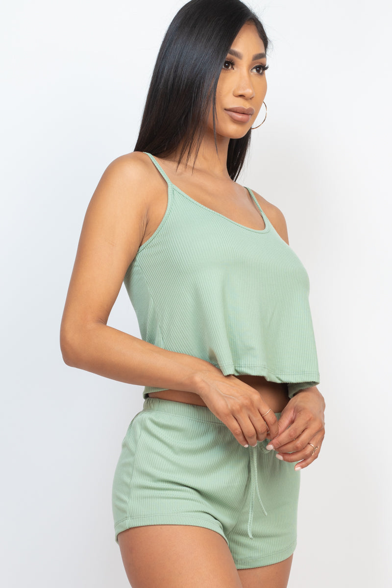 Ribbed Strappy Top & Shorts Set (CAPELLA) - Capella Apparel