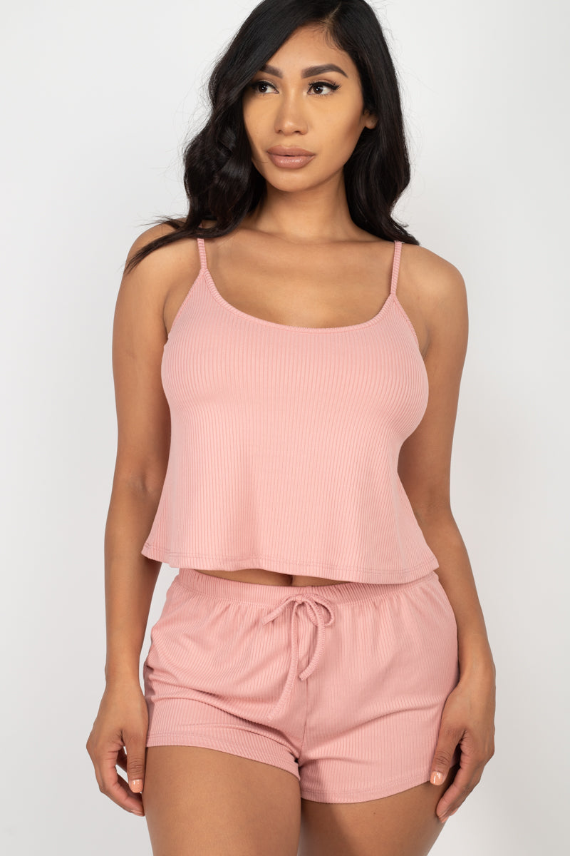 Ribbed Strappy Top & Shorts Set (CAPELLA) - Capella Apparel