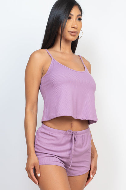 Ribbed Strappy Top & Shorts Set (CAPELLA) - Capella Apparel