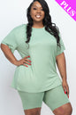 Plus Size Loose Fit Top & Biker Shorts Set - Wholesale Capella Apparel