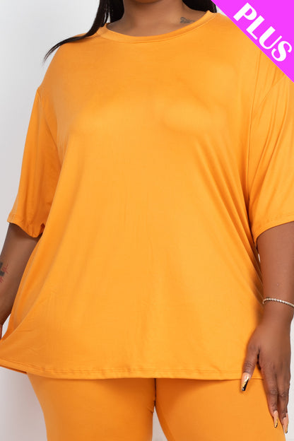 Plus Size Loose Fit Top & Biker Shorts Set - Wholesale Capella Apparel