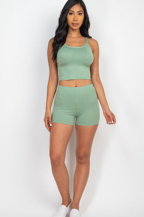 Split Back Cami Top & Shorts Set - Capella Apparel