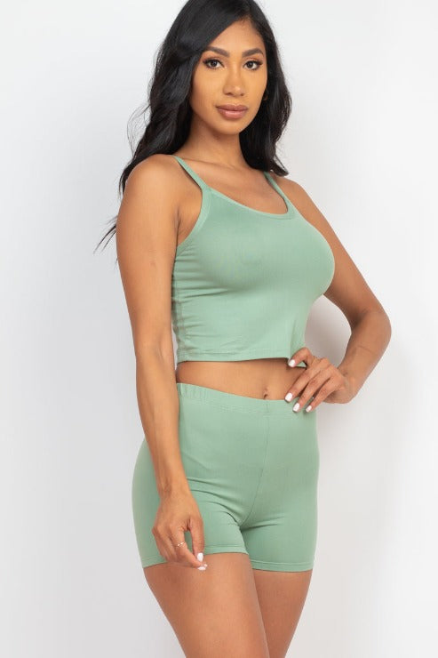 Split Back Cami Top & Shorts Set - Capella Apparel