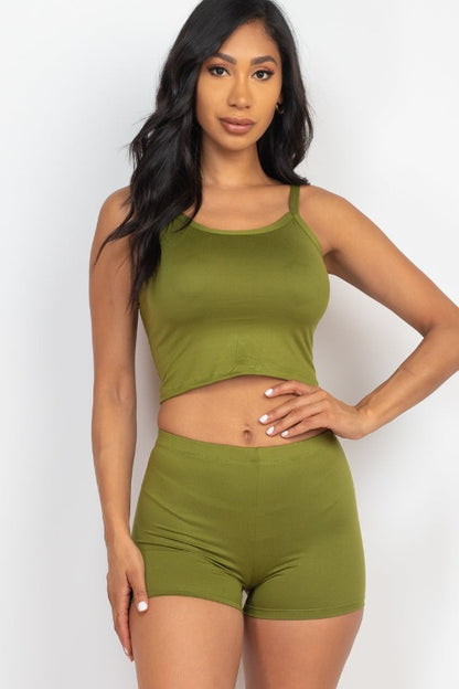 Split Back Cami Top & Shorts Set - Capella Apparel