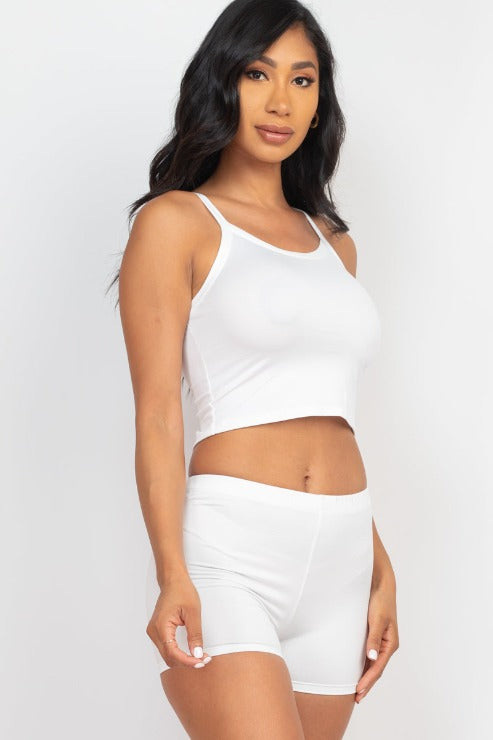 Split Back Cami Top & Shorts Set - Capella Apparel