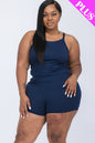 Plus Size Split Back Cami Top & Shorts Set (CAPELLA) - Capella Apparel