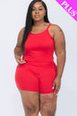 Plus Size Split Back Cami Top & Shorts Set (CAPELLA) - Capella Apparel