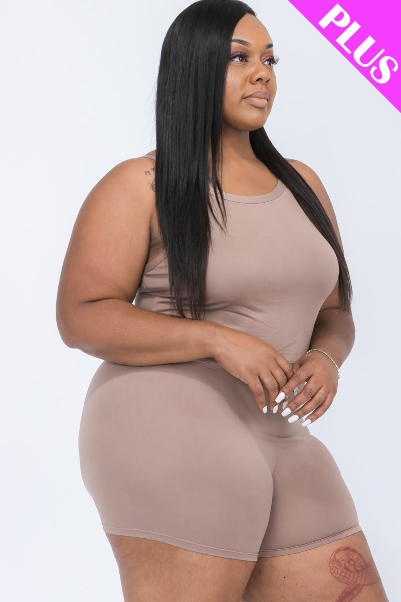 Plus Size Split Back Cami Top & Shorts Set - Capella Apparel