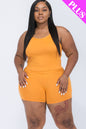 Plus Size Split Back Cami Top & Shorts Set - Capella Apparel