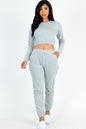 French Terry Elastic Waist Pullover & Joggers Set - Capella Apparel